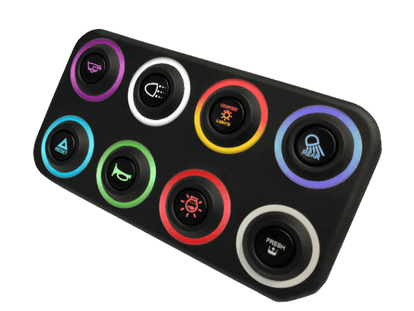 Image of Marlin Technologies' M-Flex Legend Series 8 Button CAN Bus Keypad with Bluetooth Option