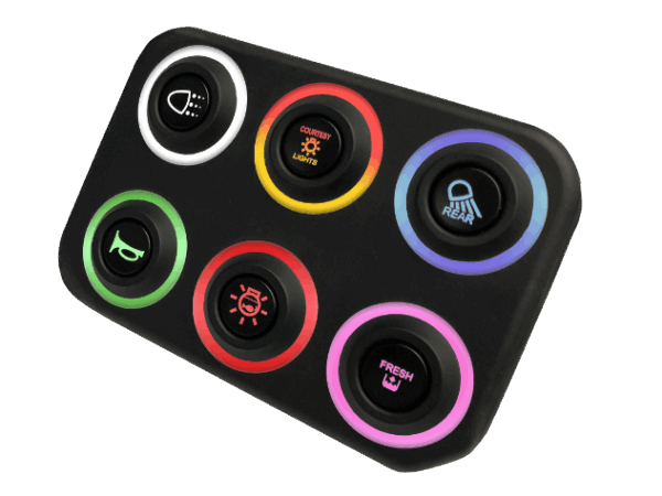Image of Marlin Technologies' M-Flex Legend Series 6 Button CAN Bus Keypad with Bluetooth Option